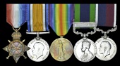 A scarce ‘Waziristan 1925’ campaign group of five awarded to Sergeant-Major A. E. Attree, Royal Flying Corps and...
