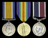 A scarce Great War immediate ‘Dunkirk’ M.S.M. group of three awarded to Sergeant Mechanic G. J. Bysouth, Royal...
