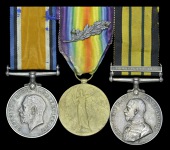 A scarce ‘Somaliland 1920’ M.I.D. group of three awarded to Flying Officer, later Flight Lieutenant, E. H....
