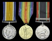 The scarce ‘Garjak Nuer’ campaign group of three awarded to Leading Aircraftman L. Humphries, Royal Air Force,...