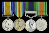 A well documented ‘Waziristan 1921-24’ campaign group of four awarded to Aircraftman First Class, S. C. Smith, 5...