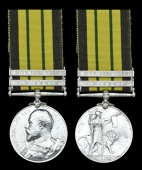 Africa General Service 1902-56, 2 clasps, S. Nigeria, Aro 1901-1902 (789 Pte. Amadu. S. Nigeria Regt.) high relief...