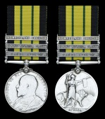 Africa General Service 1902-56, 3 clasps, Nandi 1905-06, East Africa 1905, Somaliland 1908-10 (2122 Pte. Hassan...