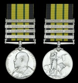 Africa General Service 1902-56, 4 clasps, Aro 1901-1902, S. Nigeria 1902, S. Nigeria 1904, S. Nigeria 1905-06 (Dis:...