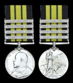 Africa General Service 1902-56, 4 clasps, Nandi 1905-06, East Africa 1905, East Africa 1906, Somaliland 1908-10...