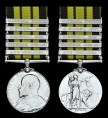 Africa General Service 1902-56, 5 clasps, Aro 1901-1902, S. Nigeria 1902-03, S. Nigeria 1903, S. Nigeria 1904, S....