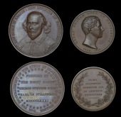 BUCKINGHAMSHIRE, Eton, Eton College, Duke of Newcastle Medal, 1833, a copper specimen medal by W. Wyon, bust of...