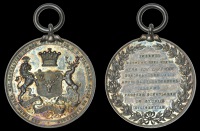 ESSEX, Colchester, Colchester Royal Grammar School, the Earl of Dartmouth’s silver award medal by B. Wyon,...
