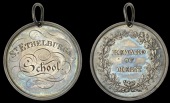KENT, Deal, St Ethelburga School, a silver Reward of Merit, unsigned, reward of merit in wreath, rev. engraved...