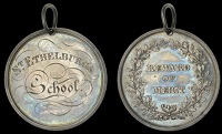 KENT, Deal, St Ethelburga School, a silver Reward of Merit, unsigned, reward of merit in wreath, rev. engraved...