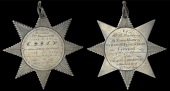 LANCASHIRE, Liverpool, Circus Street School, 1816, an engraved silver Class of Honour star, unsigned, outer legend...