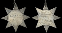 LANCASHIRE, Liverpool, Circus Street School, 1816, an engraved silver Class of Honour star, unsigned, outer legend...