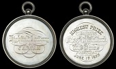 LANCASHIRE, Oldham, Highfield Academy, an engraved silver award medal, unsigned, legend, rev. named (Highest Prize...