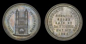 LONDON, Bishopsgate, Foundation Stone of Bishopsgate Institute Laid, 1893, a silver medal by R. Neal, elevation of...