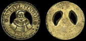 LONDON, Bishopsgate, St Botolph’s Church, Sir Paul Pindar, 1756, an openwork uniface brass badge, crude facing...