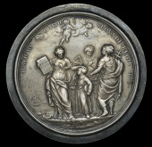 LONDON, [Newgate], Christ’s Hospital, Nautical School, 1673, a uniface silver cloak badge by J. Roettiers,...