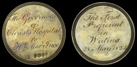 LONDON, Newgate, Christ’s Hospital, an engraved silver-gilt Governors’ award medal by J. Reily, named (Hy....