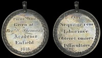 MIDDLESEX, Enfield, Revd. W. Thomas’s Academy, 1818, an engraved silver Prize Medal, probably by W. Bateman,...
