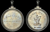 MIDDLESEX, Isleworth, Mrs Pincutt and Miss Hobbs’ Establishment, an engraved silver Music Prize by C. Rawlings,...