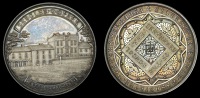 STAFFORDSHIRE, Wolverhampton, Centenary of Sedgley Park School, 1863, a silver medal, unsigned, frontal elevation of...