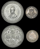 SURREY, Guildford, Royal Grammar School, Merriman Memorial Medal, a white metal award by W.O. Lewis, bust of Revd....