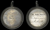 LANARKSHIRE, Glasgow, St James’s School, 1840, a silver engraved award medal, unsigned, legend, rev. named (To Mr...