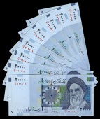 Central Bank, Twenty Thousand Rials (8), 2004-5, nos. 93/2 111111-12, 2005-15 (6), nos. 64/3 222222-3, 65/3...