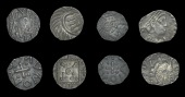 Early Anglo-Saxon Period, Sceattas (3), Continental issue, series E, head right, rev. standard, 0.91g/8h (S 790);...