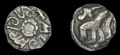 Kings of Northumbria and Archbishops of York, Aldfrith, Sceatta, aldfridvs, pellet in centre, rev. quadruped right,...