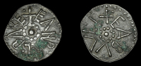 Kings of Northumbria and Archbishops of York, Eanbald II (796-835), Styca, Eadwulf, eanbald are, pellet in centre,...