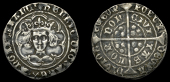 Henry VI (First reign, 1422-1461), Leaf-Pellet issue [C], Groat, London, mm. cross IIIb on obv. only, leaf on neck,...
