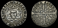 Henry VI (First reign, 1422-1461), Leaf-Pellet issue [C], Groat, London, mm. cross IIIb on obv. only, leaf on neck,...