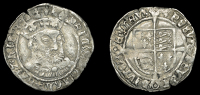 Henry VIII (1509-1547), Third coinage, Groat, Tower, mm. lis, bust 2, Lombardic lettering, annulets in forks,...