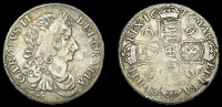 Charles II (1660-1685), Halfcrown, 1676, edge vicesimo nono (cf. ESC 471-5 [478-9]; cf. S 3367). A contemporary...