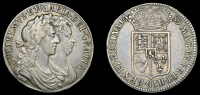 William and Mary (1688-1694), Halfcrown, 1689, first shield, caul and interior frosted, pearls, edge primo (ESC 826...