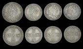 William III (1694-1702), Crown, 1696, first bust, octavo (S 3470); together with Halfcrowns (3), 1697n nono, 1698...