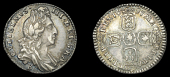 William III (1694-1702), Sixpence, 1697b, Bristol, first bust, later harp, small crowns (ESC 1261 [1555]; S 3532)....