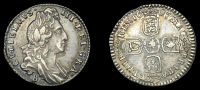 William III (1694-1702), Sixpence, 1697b, Bristol, first bust, later harp, small crowns (ESC 1261 [1555]; S 3532)....