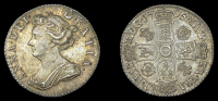 Anne (1702-1714), Sixpence, 1705 plumes, late shields (ESC 1449 [1584A]; S 3593). About extremely fine, attractively...