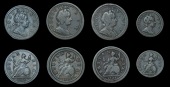 George I (1714-1727), Halfpence (3), 1717, 1723, 1724; Farthing, 1717 (S 3660, 3660A, 3661) [4]. First very fine,...