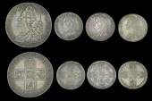 George II (1727-1760), Halfcrown, 1746 lima, decimo nono (S 3695A); together with Sixpences (3), 1743 roses, 1746...