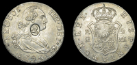 George III (1760-1820), Bank of England, SPAIN, Charles IIII, 4 Réales, 1794mf, Madrid, obv. countermarked with...