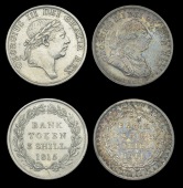 George III (1760-1820), Bank of England, Three Shillings (2), 1811, 1815 (ESC 2065, 2084 [408, 423]; S 3769-70) [2]....