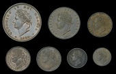 George IV (1820-1830), Penny, 1826; Halfpenny, 1827; Farthings (3), 1822, 1826 (2, both types); Half-Farthing, 1830;...