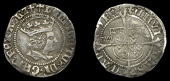 Henry VIII (1509-1547), First coinage, Halfgroat, Canterbury, Abp Warham, mm. cross fitchée (twice on obv.), wa by...