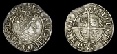 Henry VIII (1509-1547), Second coinage, Halfgroat, Canterbury, Abp Warham, mm. cross patonce, wa by shield,...