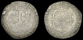 Philip and Mary (1554-1558), Shilling, 1554, English titles, reads regina angl, mark of value divided by crown above...