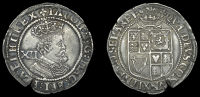 James I (1603-1625), Third coinage, Shilling, mm. lis, sixth bust, plume above shield, reads iacob’, 5.96g/12h (N...