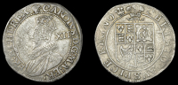 Charles I (1625-1649), Shilling, Gp B, mm. plume, bust 5, rev. plume above shield, no cross, pellet stops on obv.,...