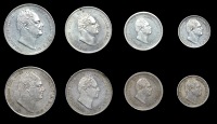 William IV (1830-1837), 1834, 1835 (ESC 2552-3 [2441-2]; S 3840) [8]. Very fine or better, but first set lightly...